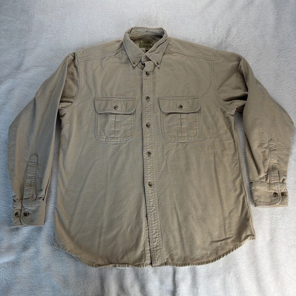 Cabelas Button Up Long Sleeve Men Medium Chamois Deerskin Soft